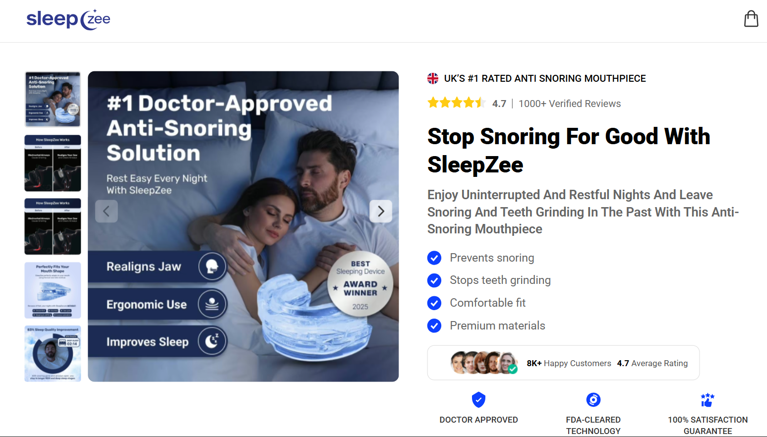 Sleepzee Anti Snoring Mouthpiece UK Sleepzee Anti Snoring Mouthpiece UK