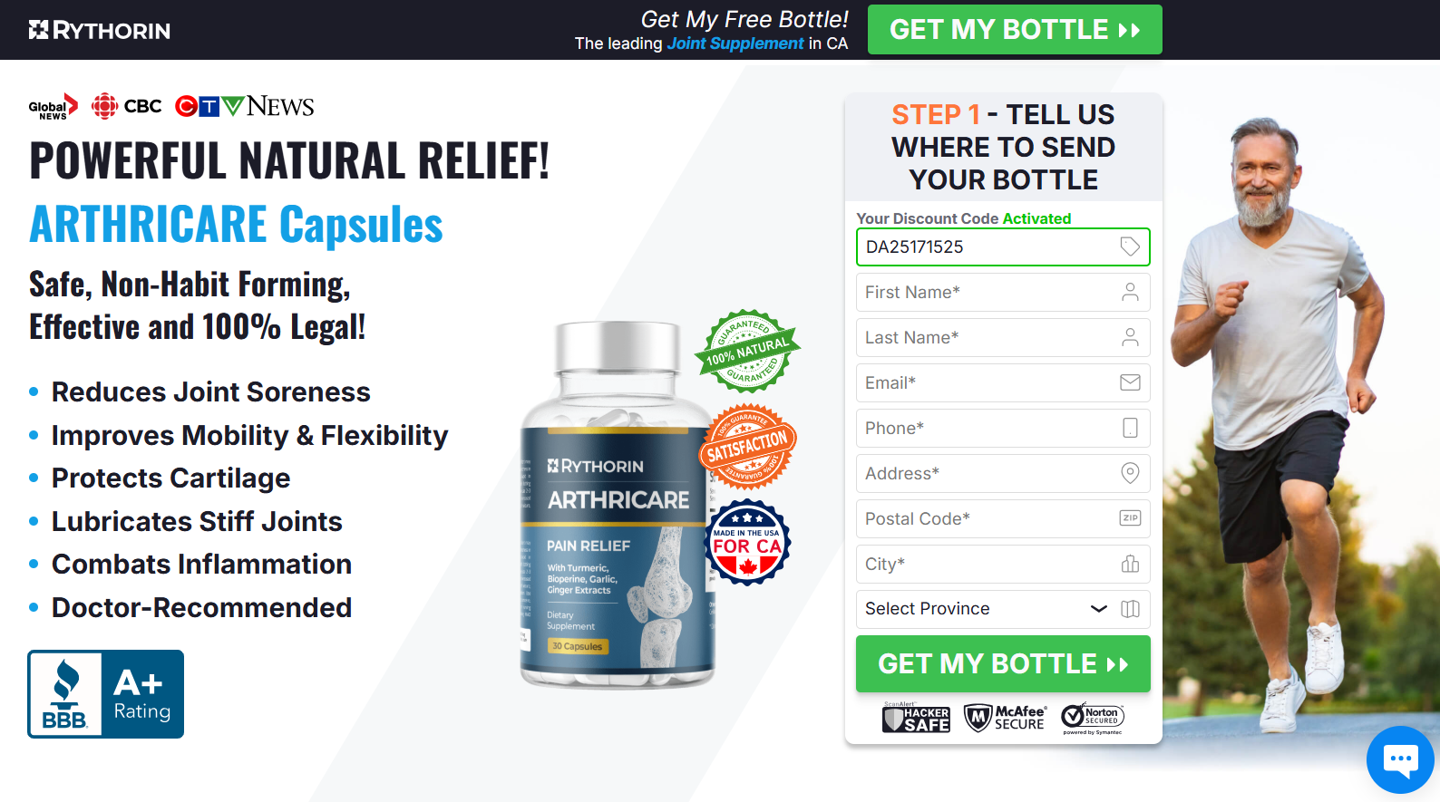 Rythorin Arthricare Capsules Canada